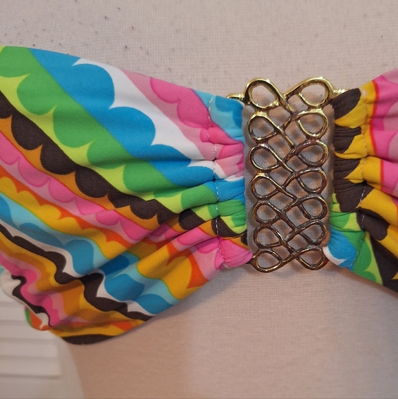 Trina Turk bandeau tropical bikini top sz small *k - Picture 2 of 7